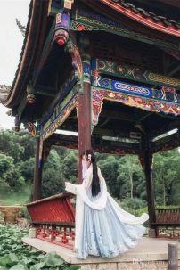 Hán Phục Bách Hạc Du Tiên Voan Thêu 100%