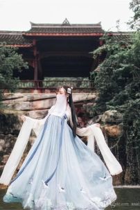 Hán Phục Bách Hạc Du Tiên Voan Thêu 100%