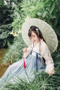 Hán Phục Bách Hạc Du Tiên Voan Thêu 100%