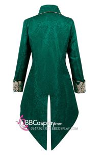 Vest Bá Tước Châu Âu May Kèm Ghilê Xanh Lá