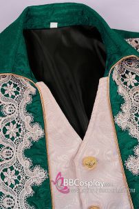 Vest Bá Tước Châu Âu May Kèm Ghilê Xanh Lá