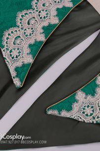 Vest Bá Tước Châu Âu May Kèm Ghilê Xanh Lá