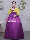Hanbok Hàn Quốc Giá Rẻ Áo Vàng Váy Tím