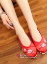 Giày Đỏ Thêu Hoa Hồng - Hài Hán Phục Thêu