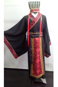 Cổ Trang Khổng Minh - Đen Viền Đỏ Có Khoác Gấm