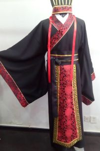 Cổ Trang Khổng Minh - Đen Viền Đỏ Có Khoác Gấm