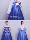 Hanbok Áo Trắng Váy Xanh Nơ Xanh Giá Yêu Thương