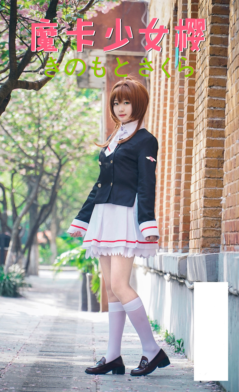 Thẻ bài Anime bắt cóc Sakura KINOMOTO Sakura Trang Phục Cosplay aldult  người phụ nữ dễ thương loli thủy thủ đồng phục JK Váy Nơ gắn áo sơ mi tóc  giả 