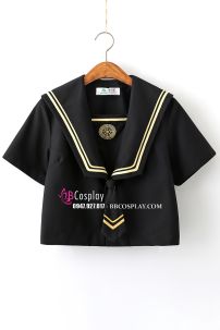 Trang Phục Nữ Sinh Đen Tay Ngắn Có Video Thật