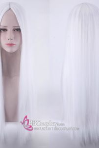 Tóc Giả Trắng Bạch Kim Dài 2 Mái 100Cm