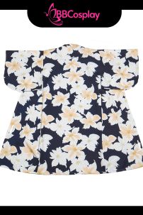 Yukata Đen Hoa Trắng