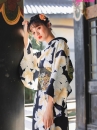 Yukata Đen Hoa Trắng