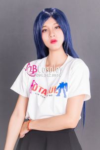 Tóc Giả Xanh Đen Thẳng Dài Có Mái