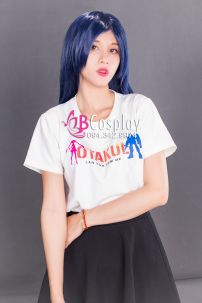 Tóc Giả Xanh Đen Thẳng Dài Có Mái