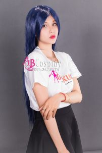 Tóc Giả Xanh Đen Thẳng Dài Có Mái