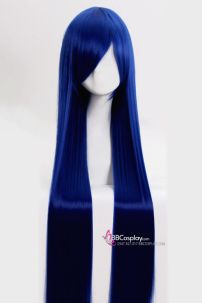 Tóc Giả Xanh Đen Thẳng Dài Có Mái