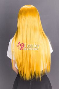 Tóc Giả Vàng Thẳng Mái Xéo 60Cm