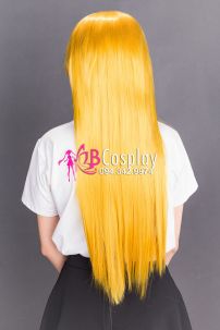 Tóc Giả Vàng Thẳng Mái Xéo 60Cm