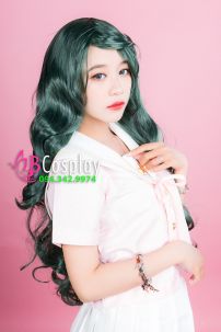 Tóc Xanh Rêu Xoăn Gợn Sóng 60Cm