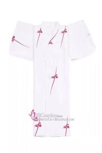 Áo Yukata Shiro Aka Nền Trắng Phối Đỏ Tặng Kèm Thắt Lưng