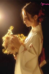 Áo Yukata Shiro Aka Nền Trắng Phối Đỏ Tặng Kèm Thắt Lưng