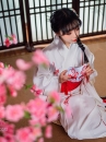 Áo Yukata Shiro Aka Nền Trắng Phối Đỏ Tặng Kèm Thắt Lưng