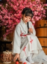 Áo Yukata Shiro Aka Nền Trắng Phối Đỏ Tặng Kèm Thắt Lưng