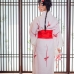 Áo Yukata Shiro Aka Nền Trắng Phối Đỏ Tặng Kèm Thắt Lưng