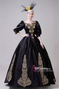 Đầm Công Nương Châu Âu Đen Royal