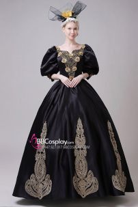 Đầm Công Nương Châu Âu Đen Royal