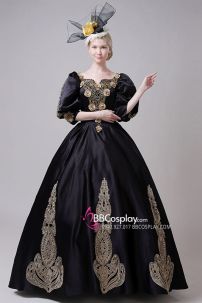 Đầm Công Nương Châu Âu Đen Royal