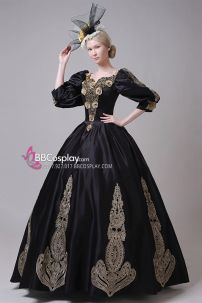 Đầm Công Nương Châu Âu Đen Royal