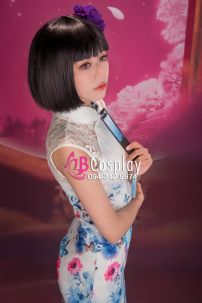 Sườn Xám Trắng Bách Hoa Xuân