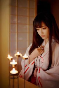 Trang Phục Hakama Cosplay Kikyou - Inuyasha