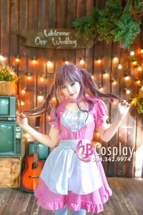 Trang Phục Maid Hồng - Nàng Hầu Nhật Bản