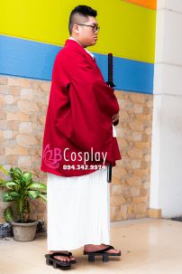 Kimono Nam Áo Đỏ Váy Trắng