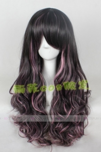 Tóc Đen Line Hồng Dài Xoăn