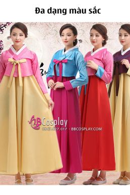 Đồ Hanbok Đẹp Giá Rẻ Áo Hồng Váy Vàng Nơ Vàng
