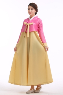 Đồ Hanbok Đẹp Giá Rẻ Áo Hồng Váy Vàng Nơ Vàng