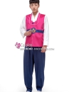 Hanbok Truyền Thống Cho Nam Áo Hồng Quần Xanh Đậm
