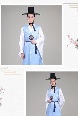 Hanbok Gấm Nam Xanh Lơ (Hanbok Cổ Trang)