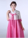 Hanbok Hàn Quốc Cách Tân Váy Ngắn Áo Trắng Váy Hồng Size S