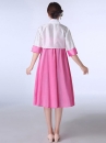 Hanbok Hàn Quốc Cách Tân Váy Ngắn Áo Trắng Váy Hồng Size S