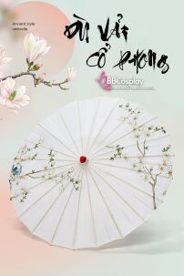 Dù Vải Cổ Trang Hồng Hoa Anh Đào