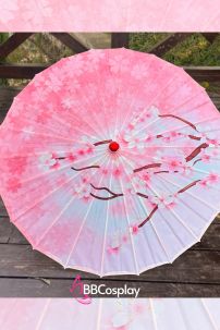 Dù Vải Cổ Trang Hồng Hoa Anh Đào