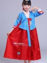 Hanbok Chuẩn Hàn Quốc Bé Gái Áo Xanh Váy Đỏ