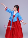 Hanbok Chuẩn Hàn Quốc Bé Gái Áo Xanh Váy Đỏ