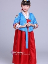 Hanbok Chuẩn Hàn Quốc Bé Gái Áo Xanh Váy Đỏ