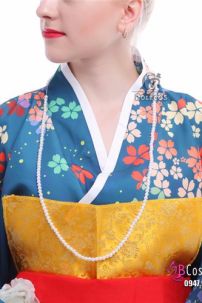 Kimono Umi Nhật - Kimono Xanh Dương Hoa Ngũ Sắc