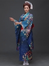 Kimono Umi Nhật - Kimono Xanh Dương Hoa Ngũ Sắc